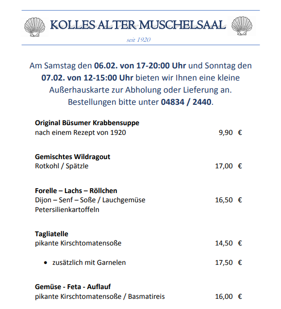 Hotel und Restaurant Alter Muschelsaal in Büsum an der Nordsee